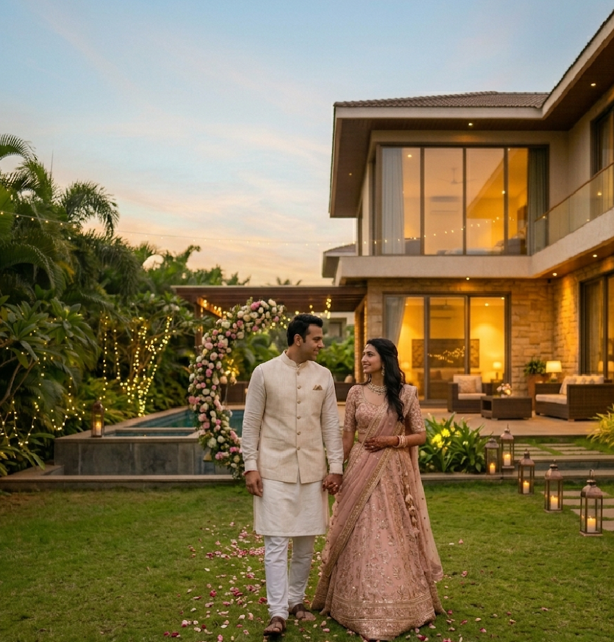 Pre wedding shoot event at villa